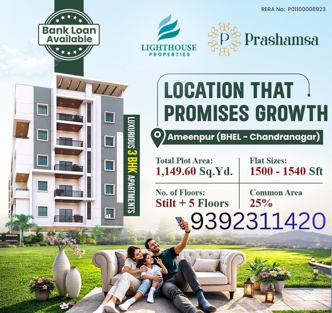 Hyderabad, Residential Plots, INR 5000,  1500 Sq. Feet,  Pramshamsha &ndash; Premium Apartments In Ameenpur (Chakrapuri Colony)