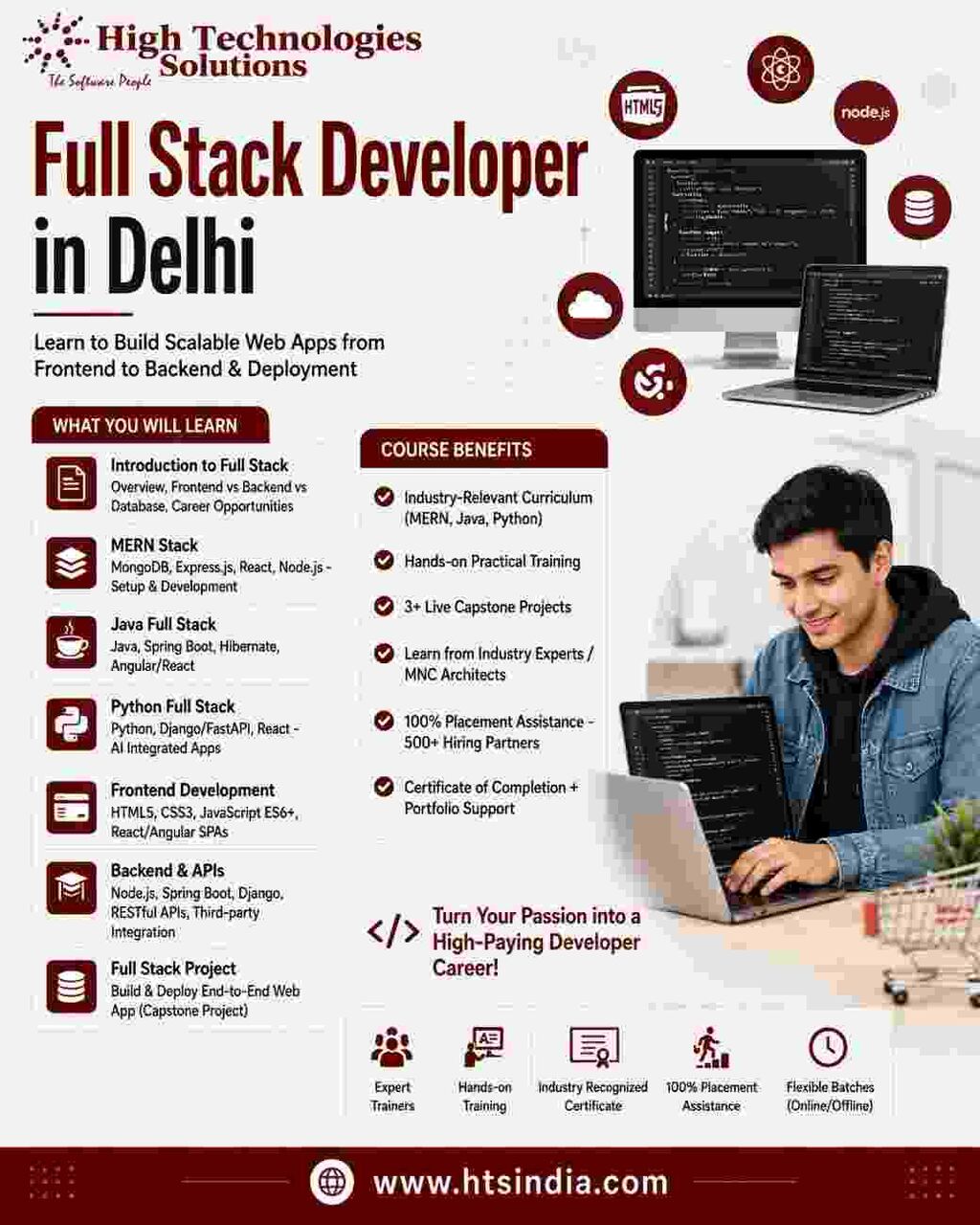 New Delhi, Lessons Offered, Full Stack Web Development Course Delhi With Training