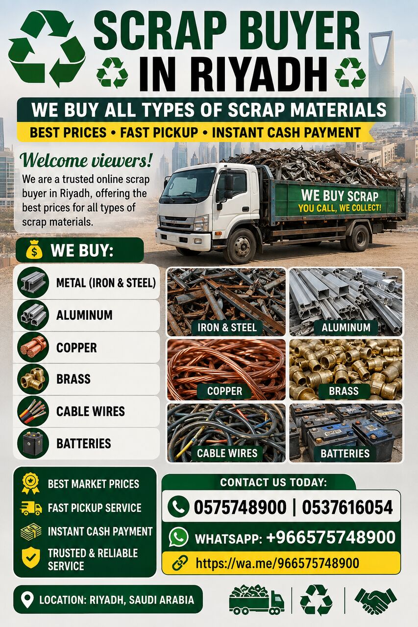 Riyadh, Job Seekers, Looking For Leftover Scraps Items We Buy Scraps Metals 0575748900