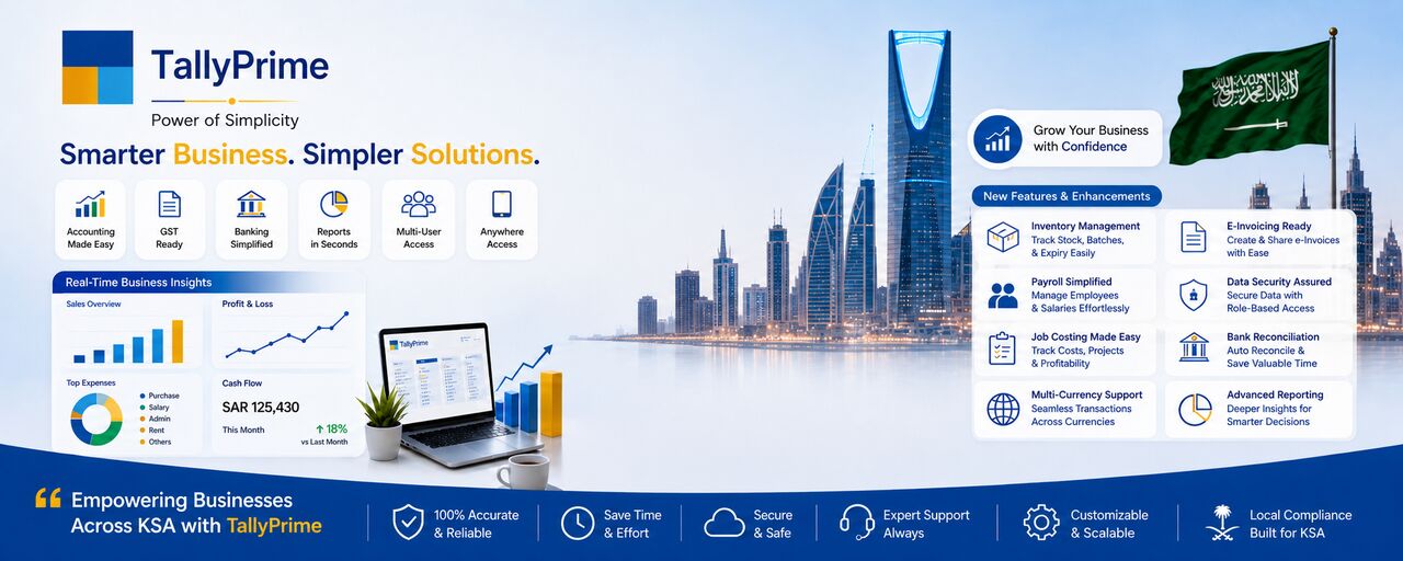 Riyadh, Software, SAR 2500,  TallyPrime Accounting & ZATCA E-Invoicing Solutions