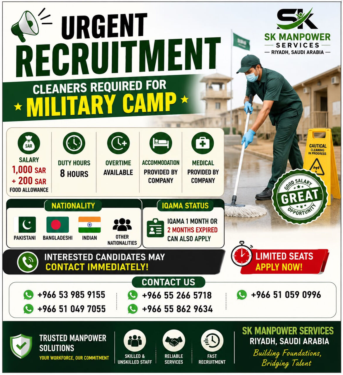 Riyadh, Job Seekers, Cleaner