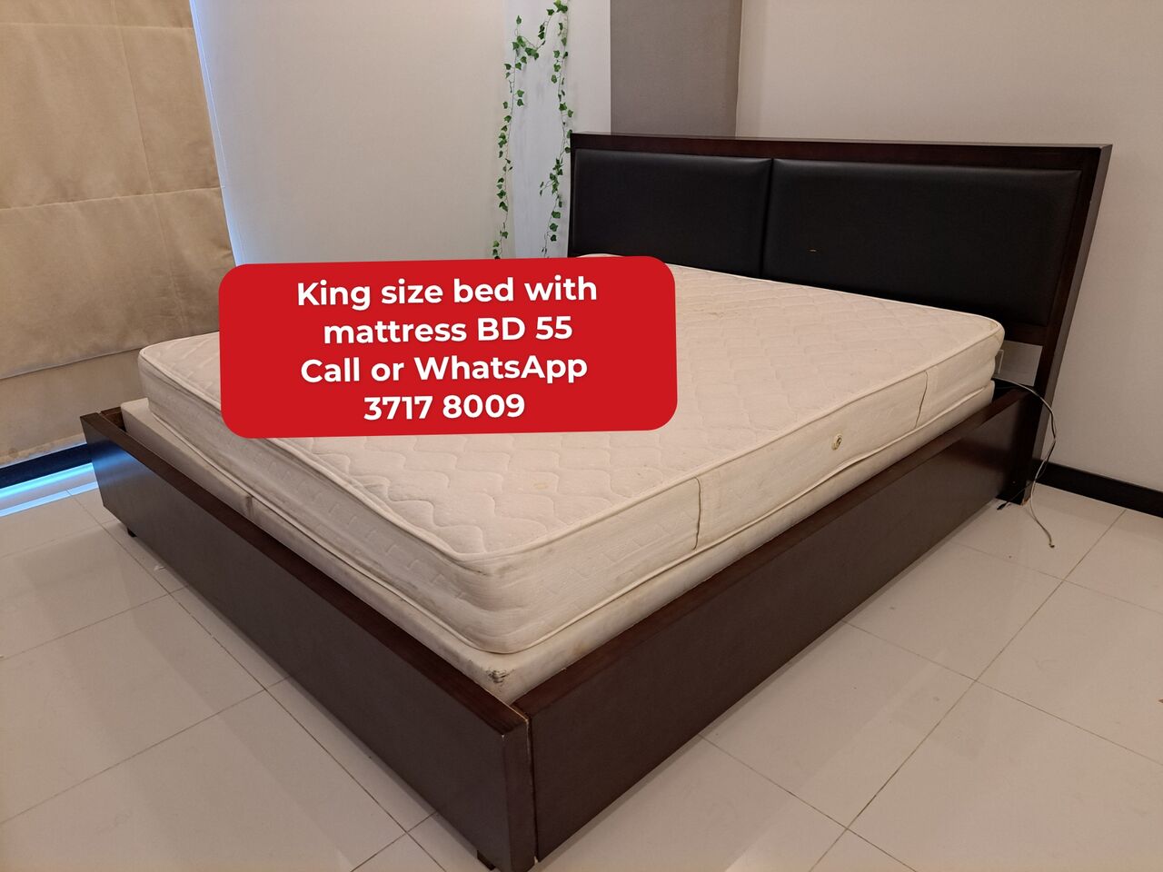 Manama, Furniture, BHD 55,  @@king Size Bed With Mattress In Good Condition For Sale With Delivery