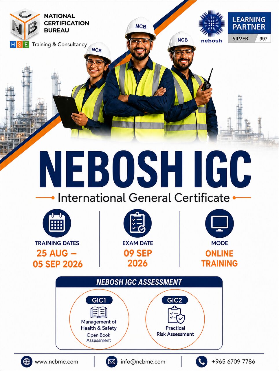 Fahaheel, Training, NEBOSH IGC Online Training &ndash; August 2026