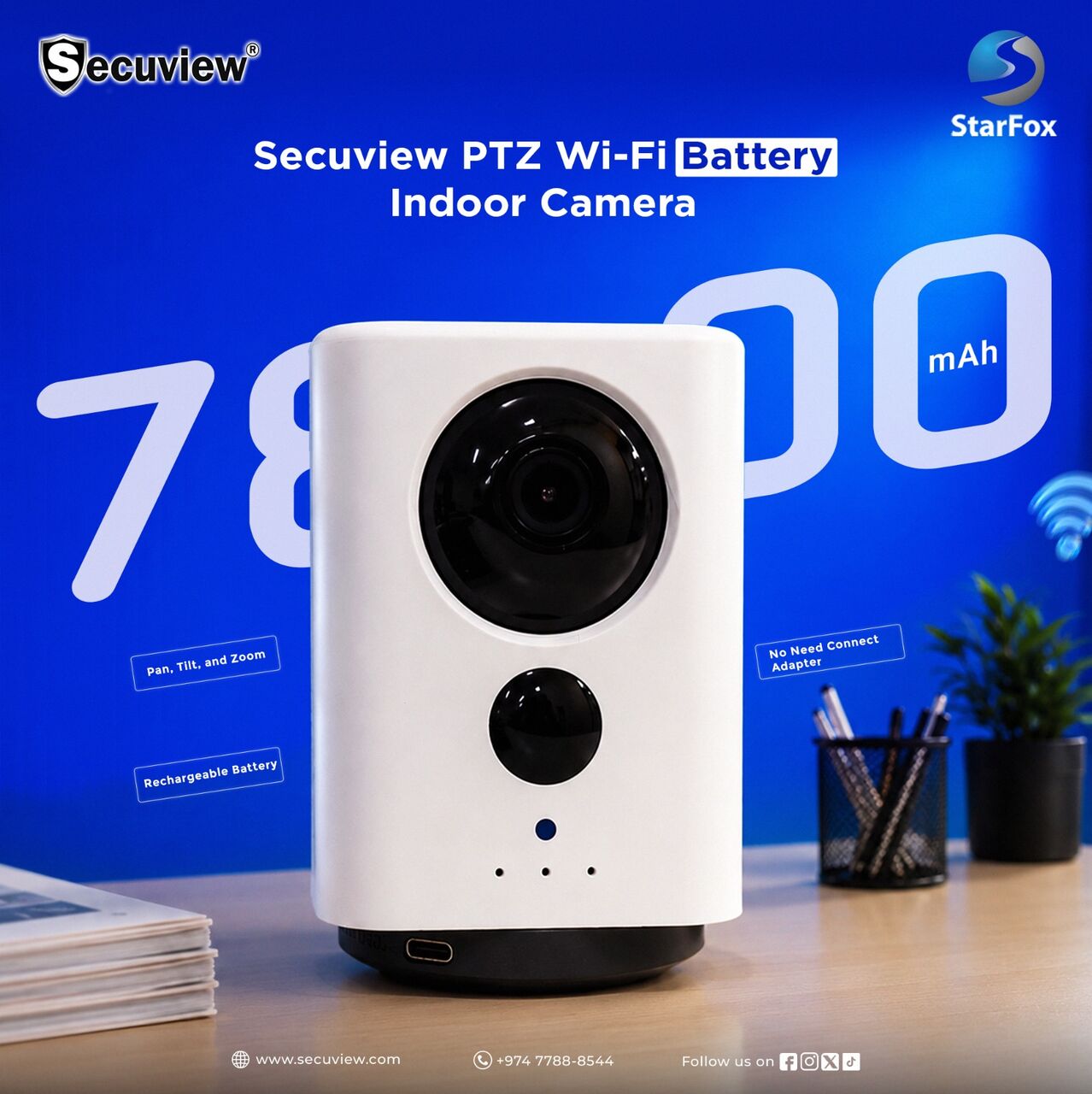 Doha, Electronics, QAR 1,  Secuview Indoor Wi-Fi PTZ Battery Camera