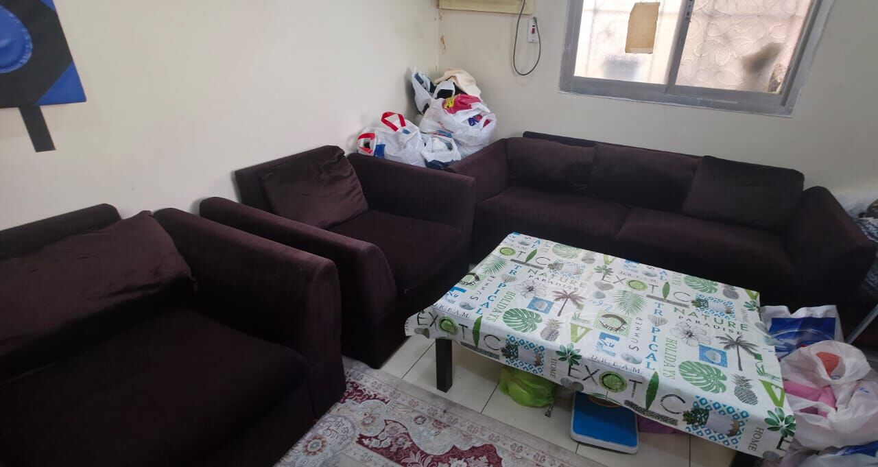 Bani Malik, Furniture, SAR 400,  5 Seater Sofa Set With IKEA Coffee Table For Drawing Or Lounge In Good Condition