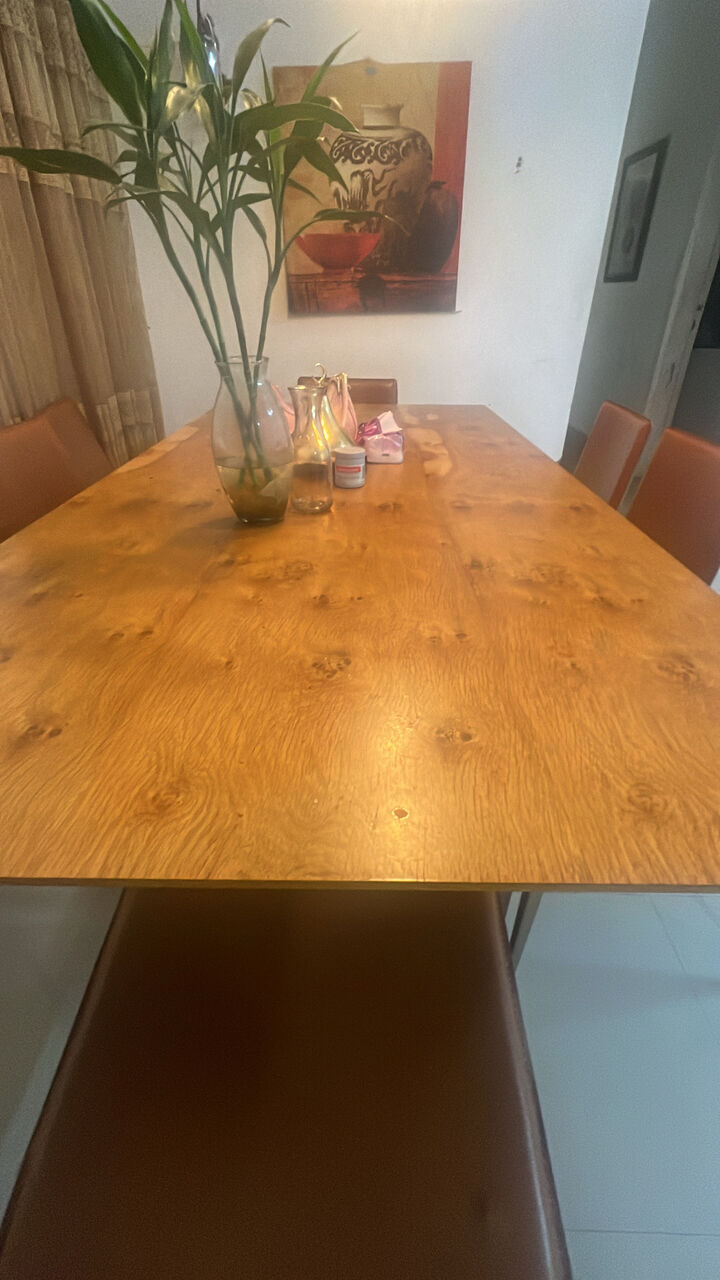 Al Rimal, Furniture, SAR 1200,  A Matt Wodden Dinning Tabel . 8 Chairs. From City Wood. No Defect. No Issue At All.