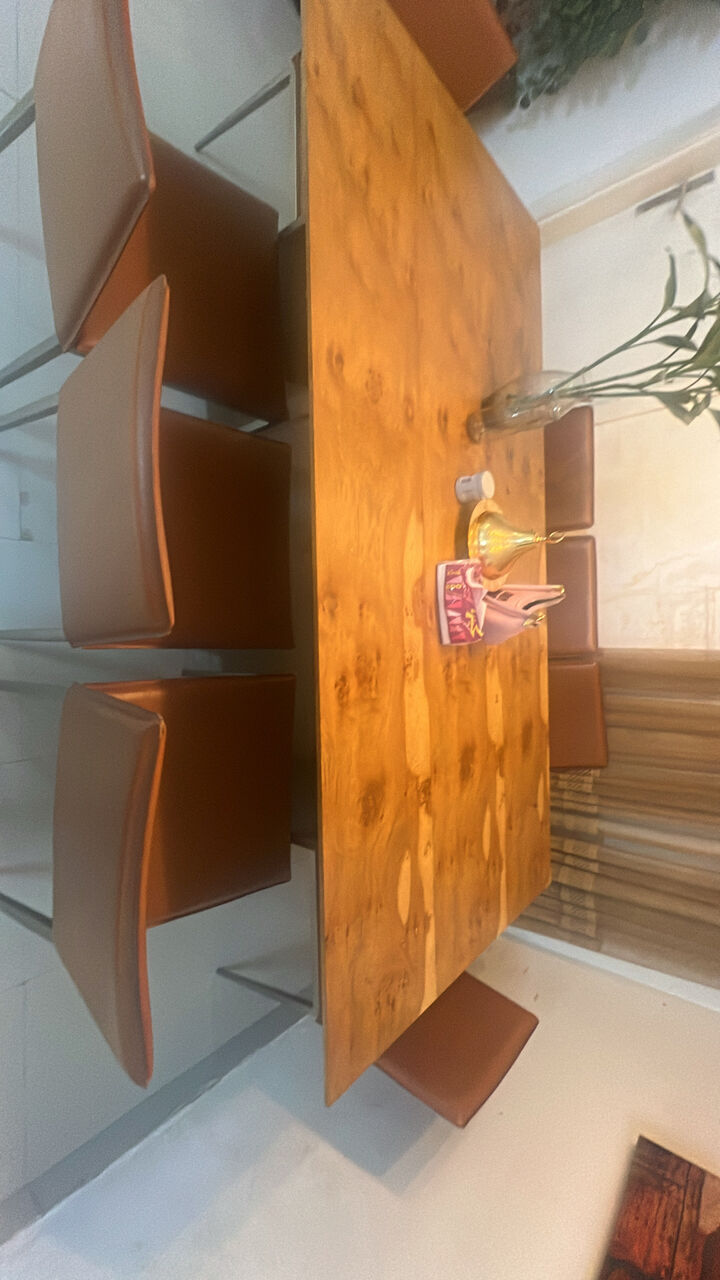 Al Rimal, Furniture, SAR 1200,  A Matt Wodden Dinning Tabel . 8 Chairs. From City Wood. No Defect. No Issue At All.