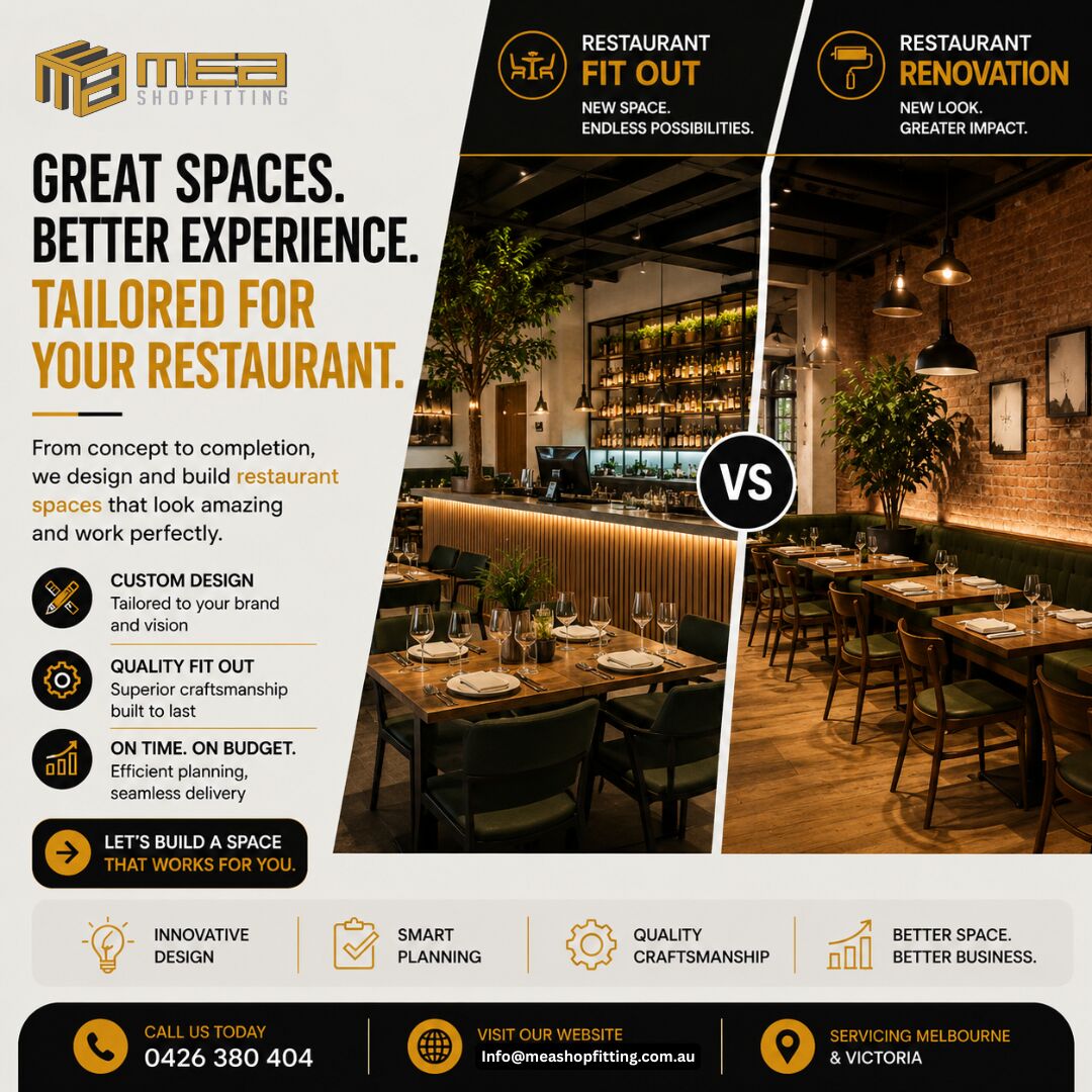 Melbourne, Construction, Restaurant Fit Out & Renovation Melbourne | MEA Shopfitting