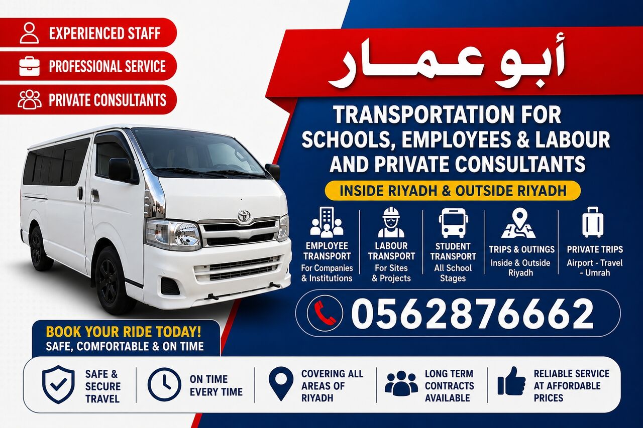 Riyadh, Travel, Complete & Reliable Transportation Services For Schools, Employees, Labour & Private Trips