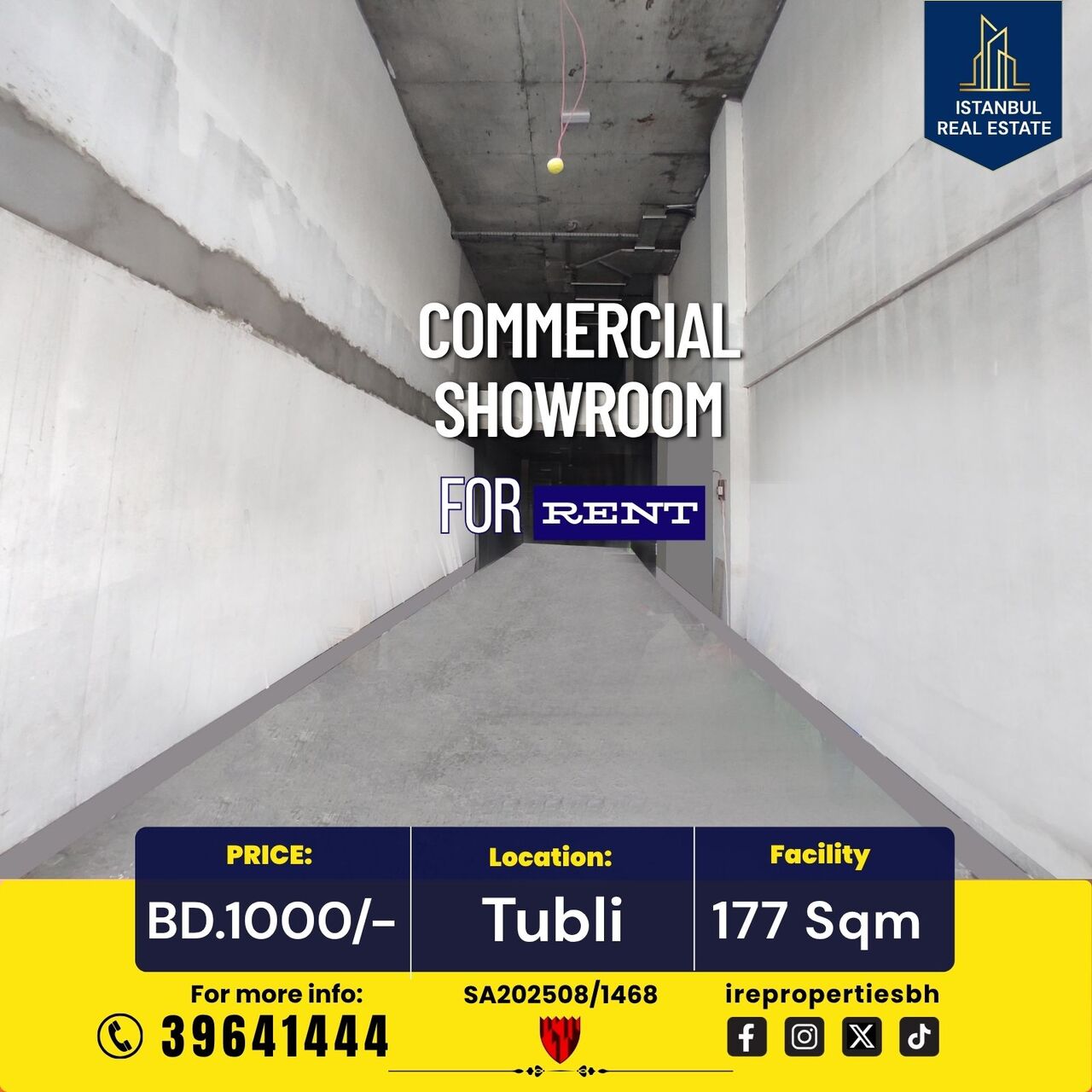 Tubli, Shops, BHD 1000,  177 Sq. Meter,  Commercial Showroom For Rent In Tubli BD.1000/-