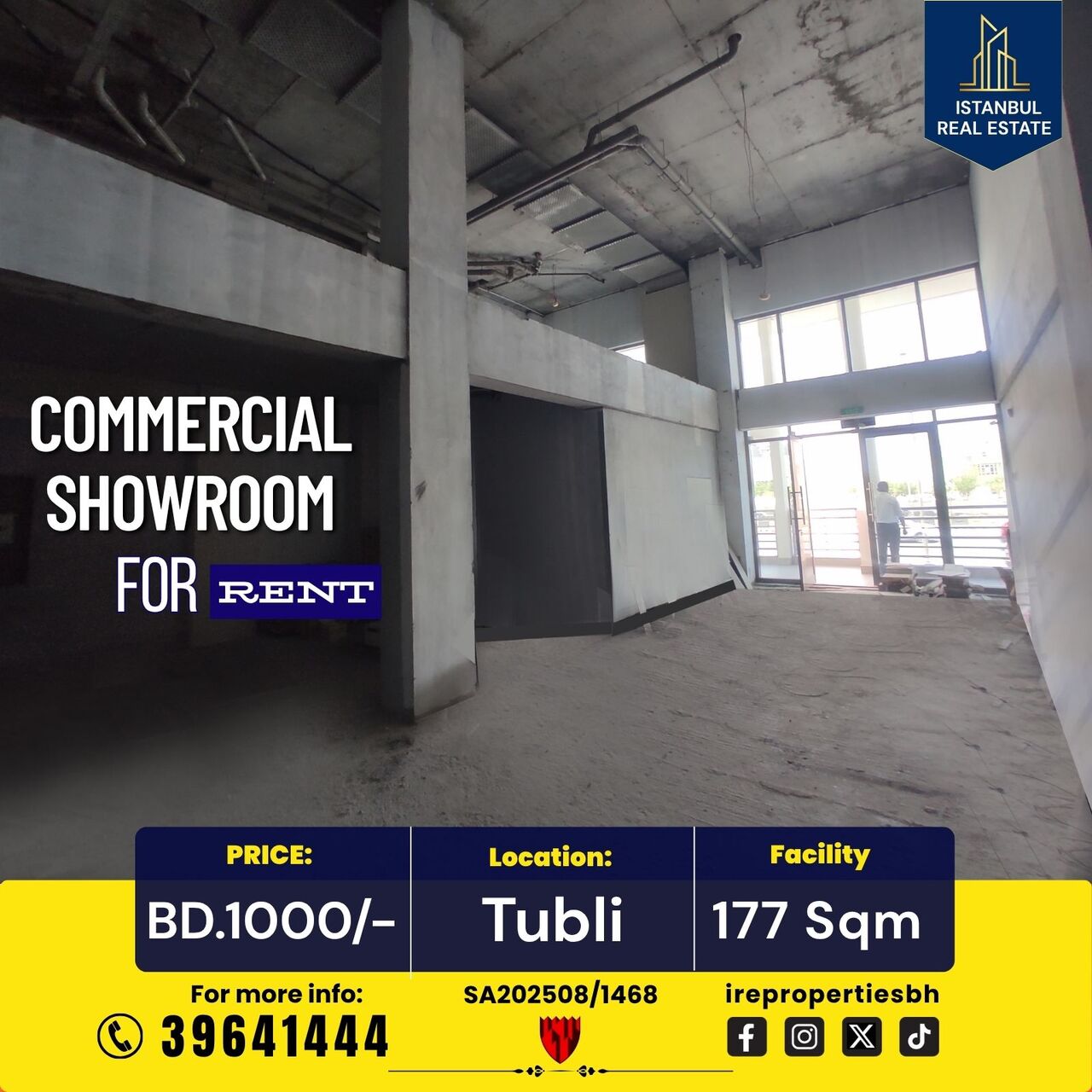 Tubli, Shops, BHD 1000,  177 Sq. Meter,  Commercial Showroom For Rent In Tubli BD.1000/-