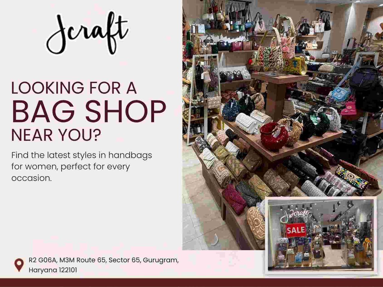 Gurugram, Clothing & Accessories, Premium Shoulder Bag For Women & Tote Bag For Women In MGF Gurugram | JCraft