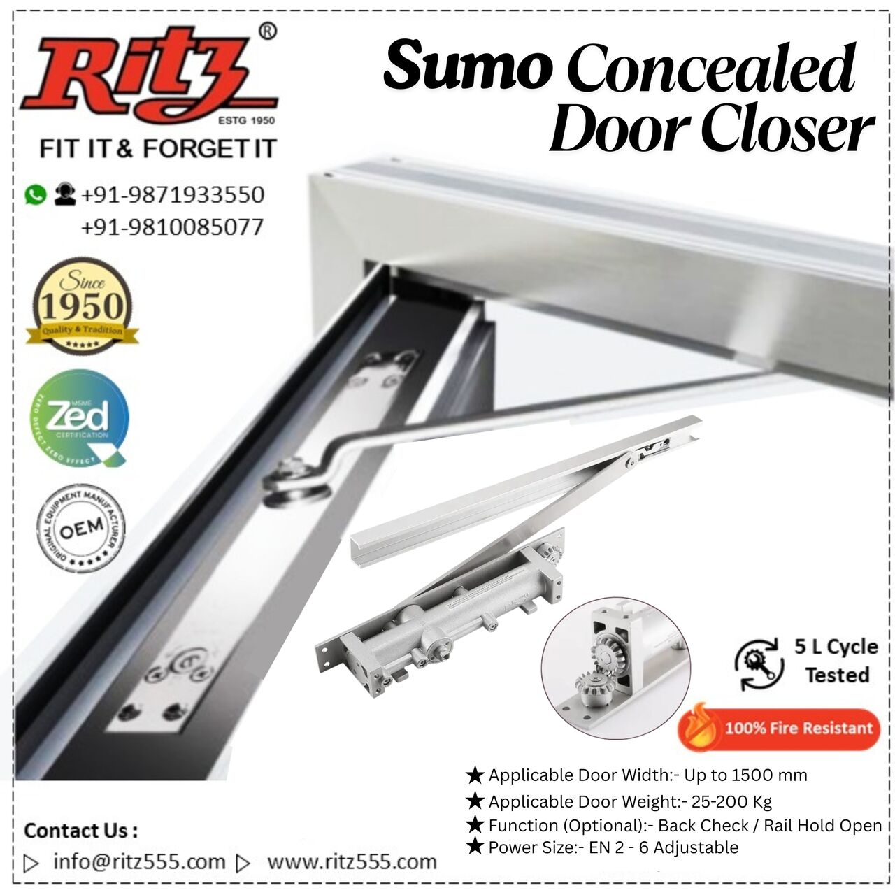 Mumbai, Heavy Equipment, Sumo Concealed Door Closer