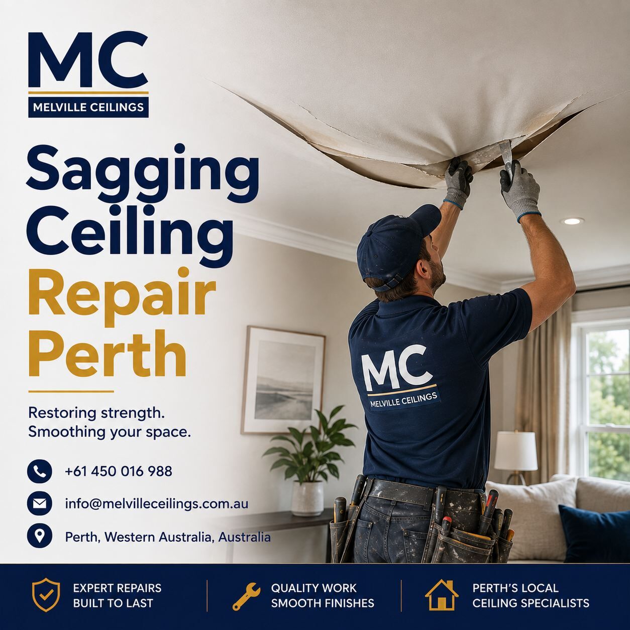 Perth, Construction, Sagging Ceiling Repair Perth For Damaged Residential And Commercial Ceilings