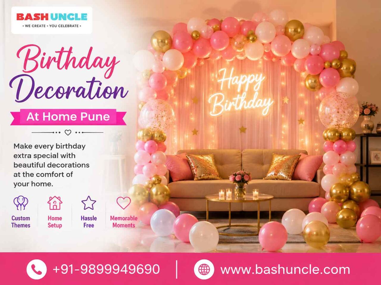 Pune, Creative, Birthday Decoration At Home Pune | Bash Uncle