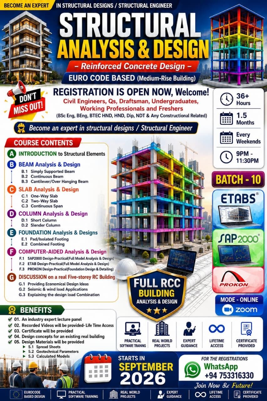Riyadh, Lessons Offered, RCC STRUCTURAL DESIGN &ndash; SEPTEMBER 2026 INTAKE