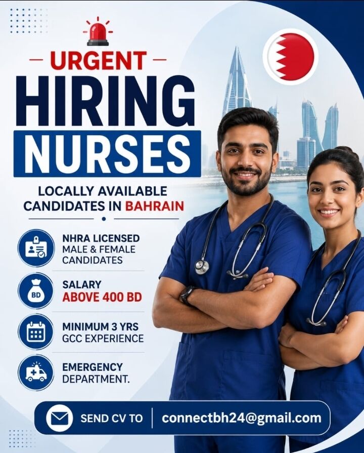 Manama, Jobs, Urgently Hiring Locally Available Male & Female Nurses