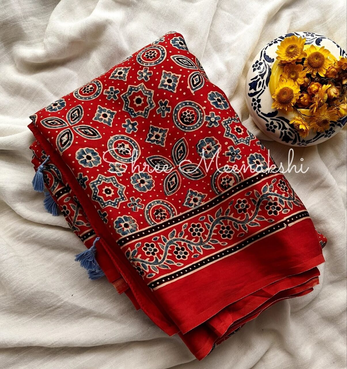 Madurai, Clothing & Accessories, Buy Ajrakh Modal Silk Sarees Online