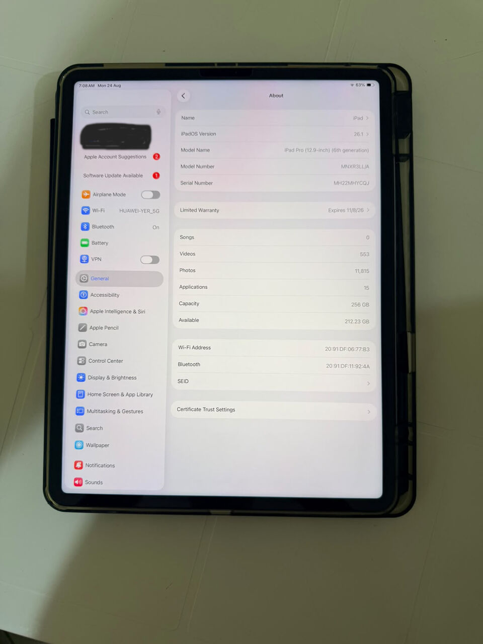 Riffa, Tablet Computers, BHD 275,  BD 275, For Sale Apple IPad Pro 12.9 6th GEN