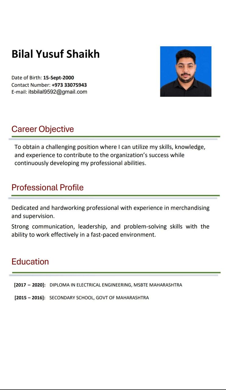Riffa, Job Seekers, I Need A Jod As A Sales Supervision, Merchandising Have Experience Of 5 Years.