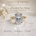 GBP 2950, Luxury Cathedral Set Ring With Exceptional Diamond Sparkle