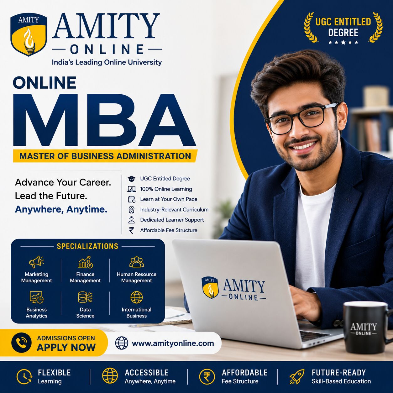Pune, Career Counseling, Amity Online MBA Admission 2026: Eligibility, Fees, Last Date & Admission Process