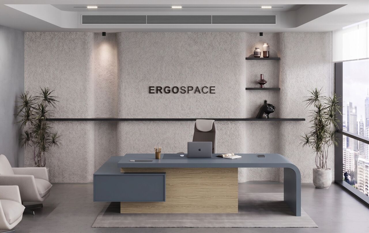 Dubai, Furniture, AED 5000,  Color Executive L Shape Desk With Hanging Drawer