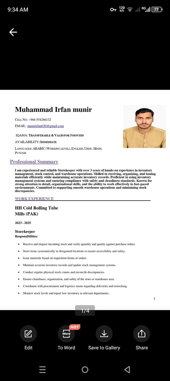 Taif, Job Seekers, Storekeeper