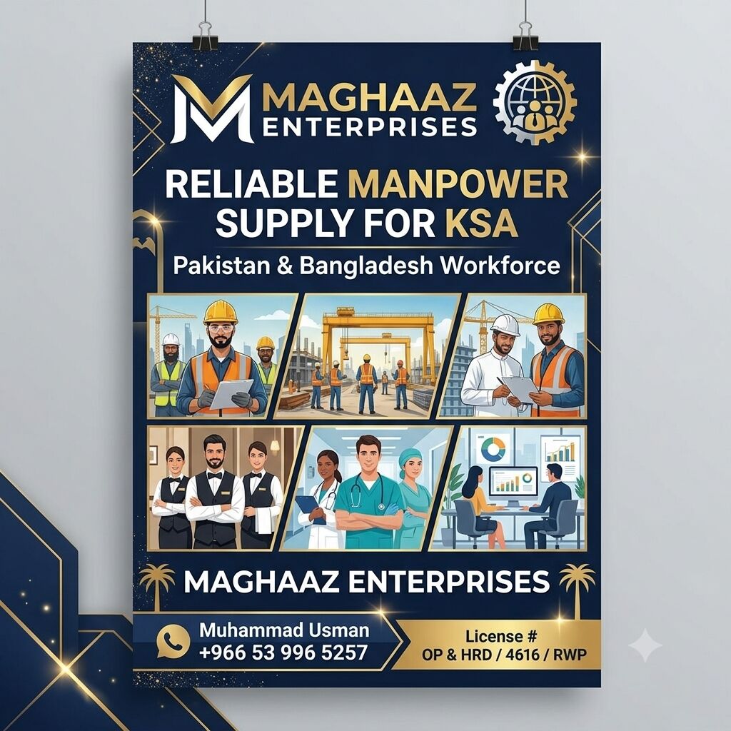 Riyadh, Business Partners, Manpower Supply & Visa Recruitment Services From Pakistan & Bangladesh To KSA
