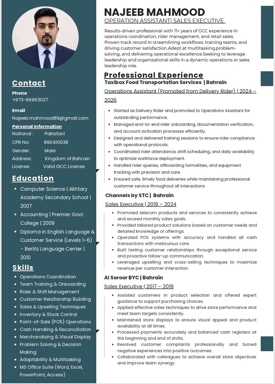 Manama, Job Seekers, Indoor Sales,sales Executive,operations Assistant