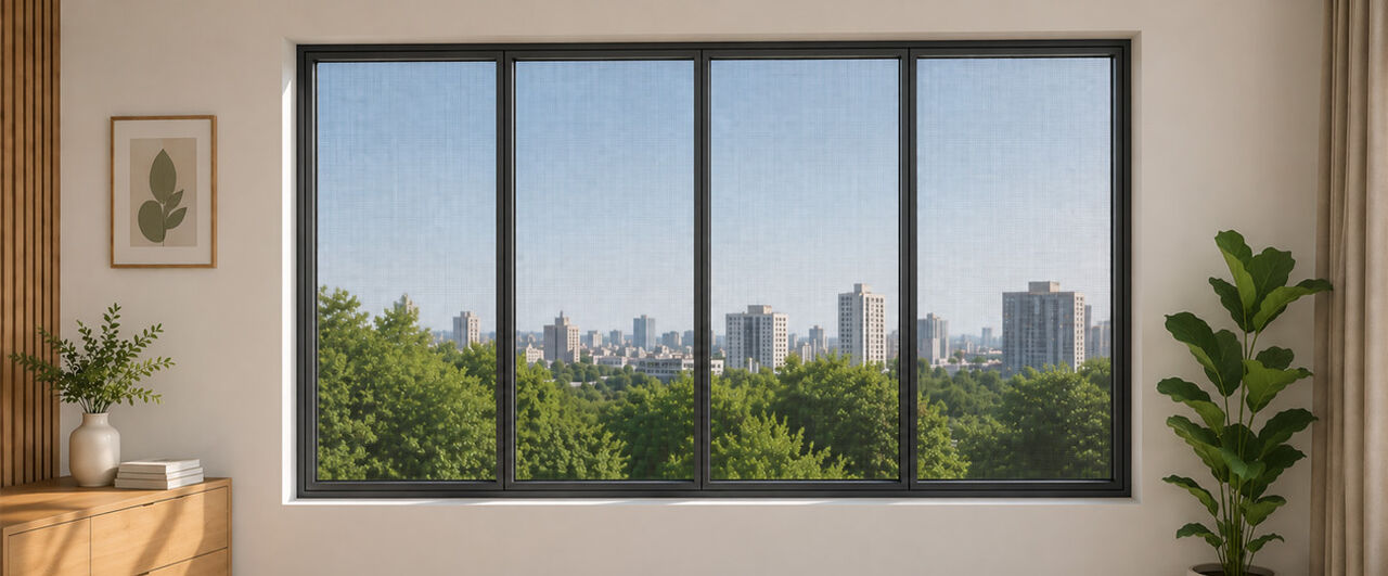 Hyderabad, Construction, Aluminium Windows With Mosquito Nets For Comfortable Modern Homes