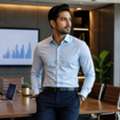 INR 899,  Slim Fit Formal Shirt For Men: Modern Cut Office Styles