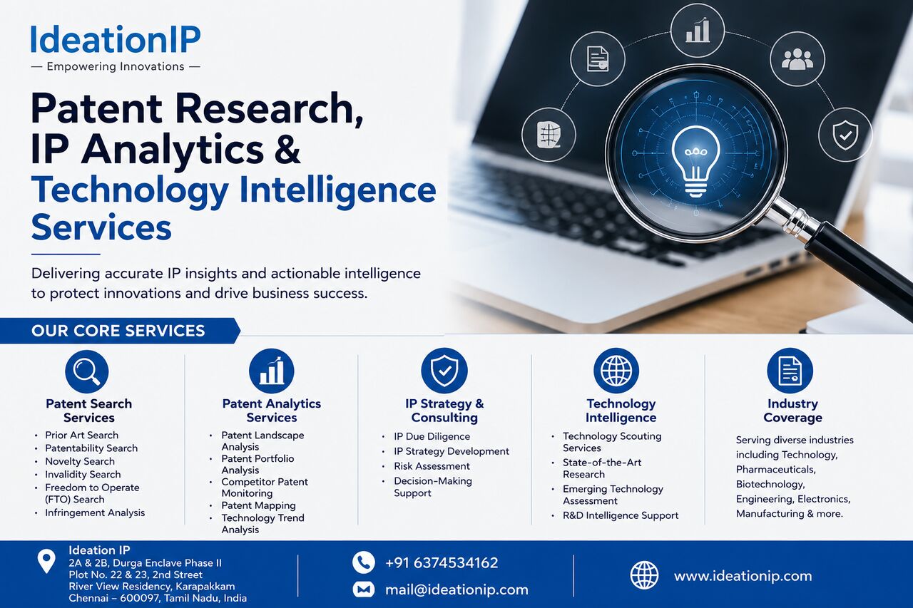 Chennai, Legal, Ideation IP &ndash; Patent Research, IP Analytics & Technology Intelligence Services