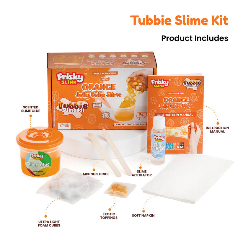 Mumbai, Collectibles, INR 350,  Buy Jelly Cube Slime Kit For Kids India | Frisky Orange DIY Slime Kit