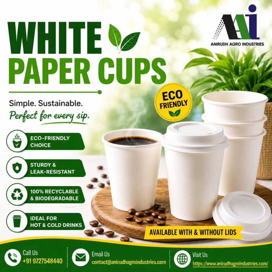 Ahmedabad, Household Items, INR 1000,  White Disposable Coffee Paper Cups With Lids Manufacturer