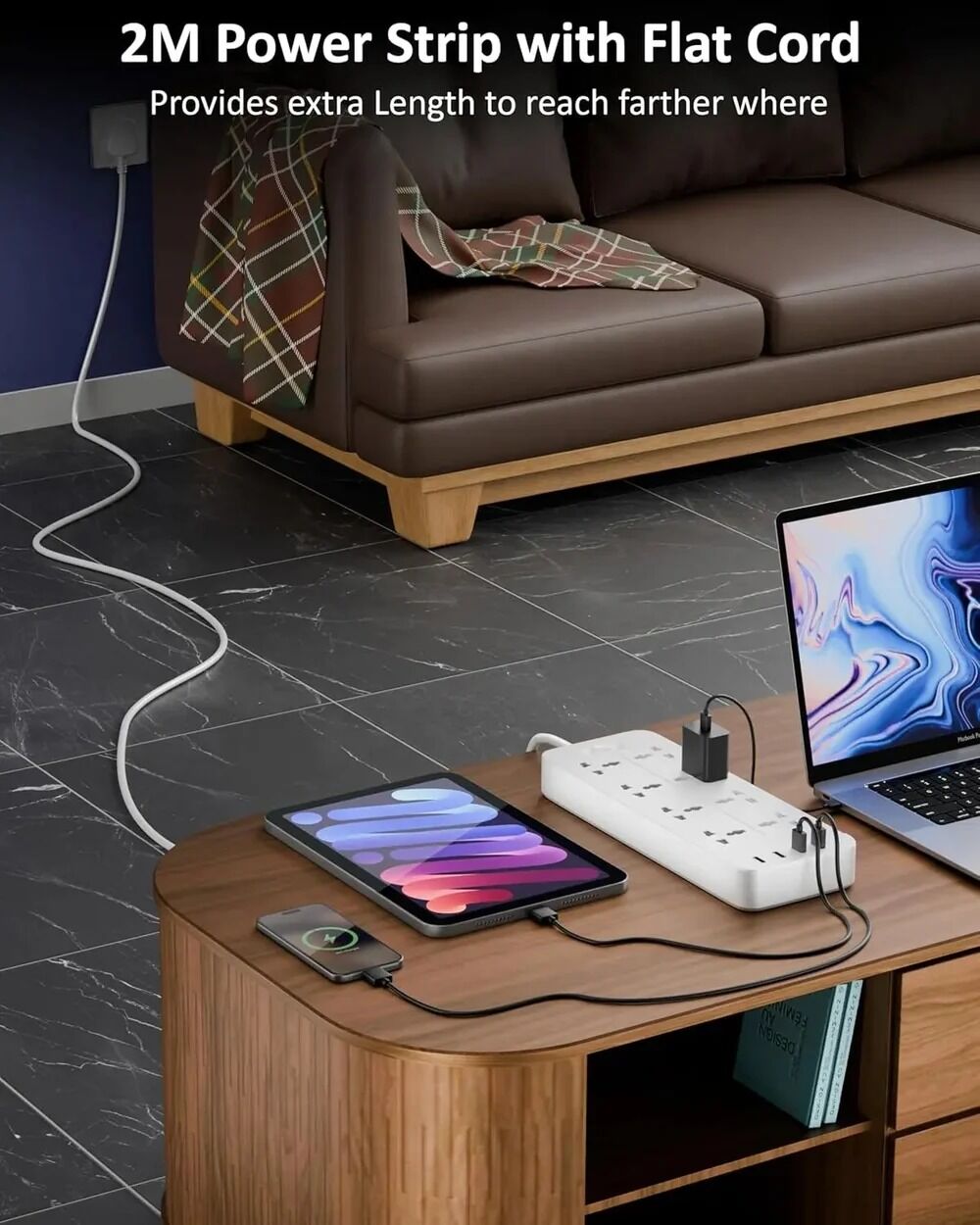New Delhi, Computers, INR 1749,  FEDUS 8 Sockets Surge Protector With USB-A & USB-C Ports 5M