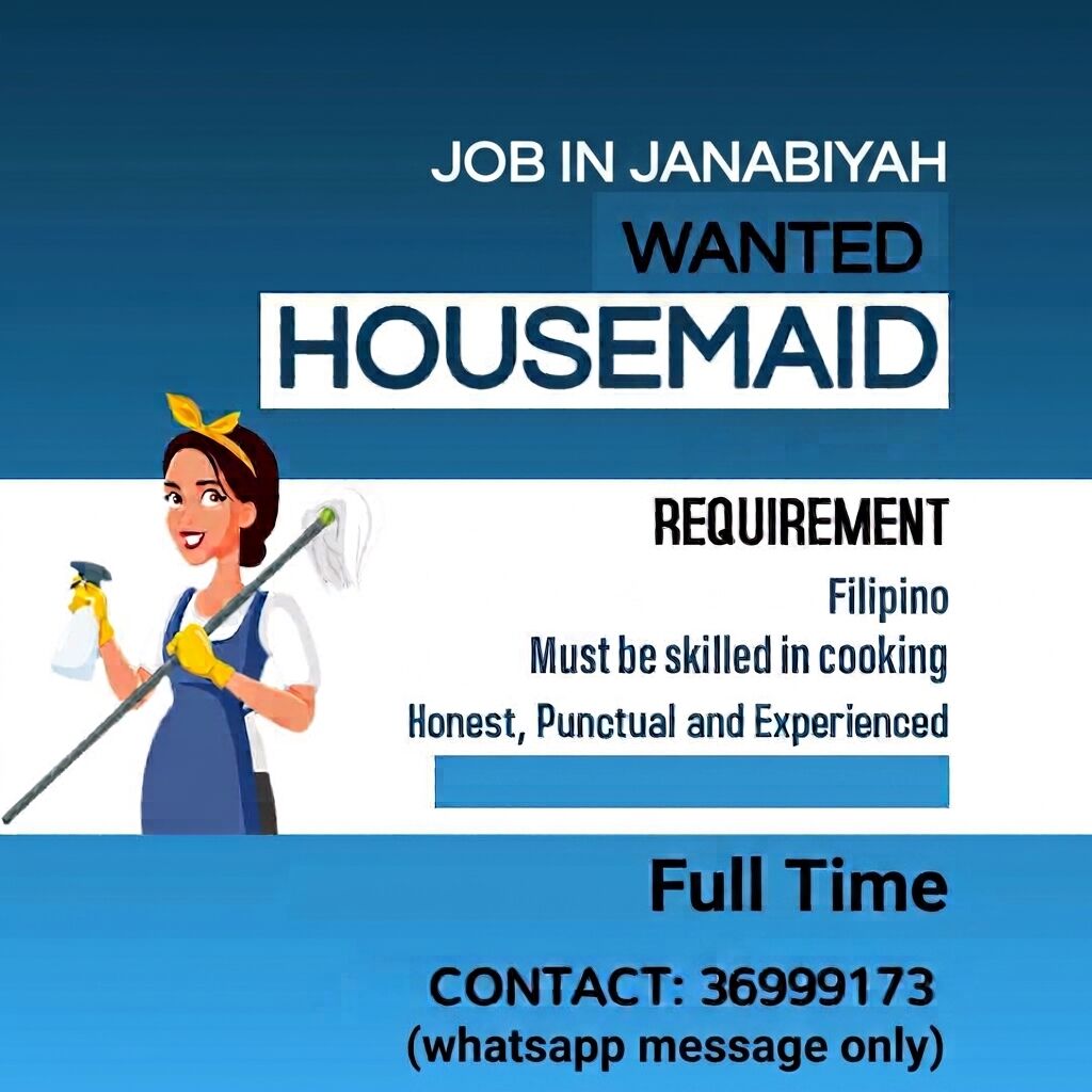 Janabiya, Jobs, Full Time House Maid