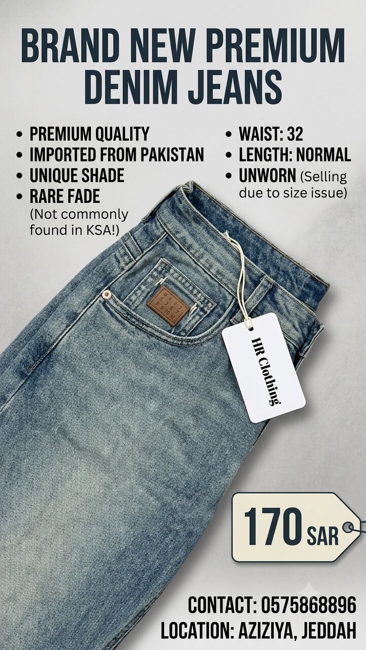 Jeddah, Clothing & Accessories, SAR 170,  Brand New Premium HR Clothing Denim Jeans For Sale
