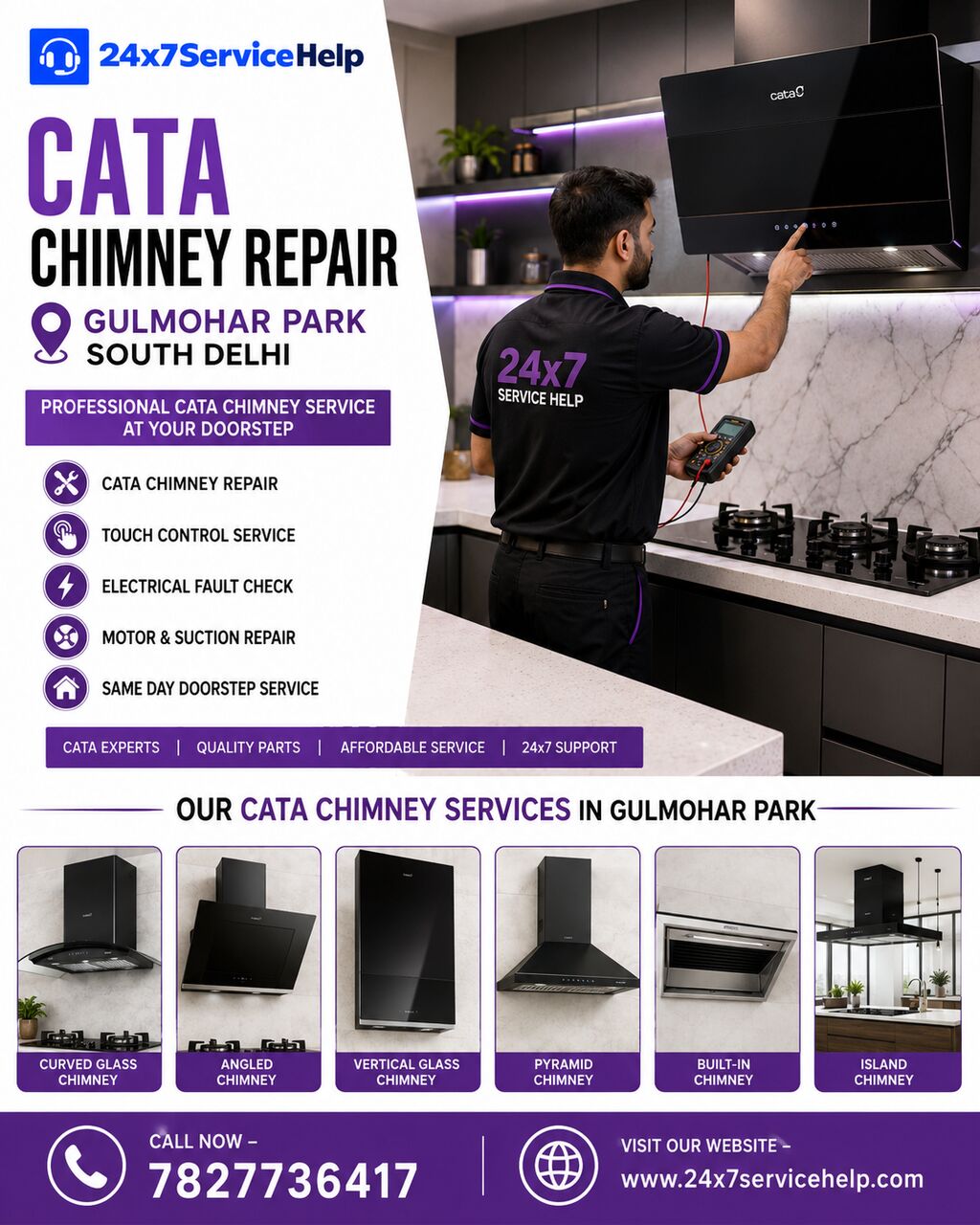 New Delhi, Appliance Repair, Cata Chimney Repair Service In Gulmohar Park South Delhi