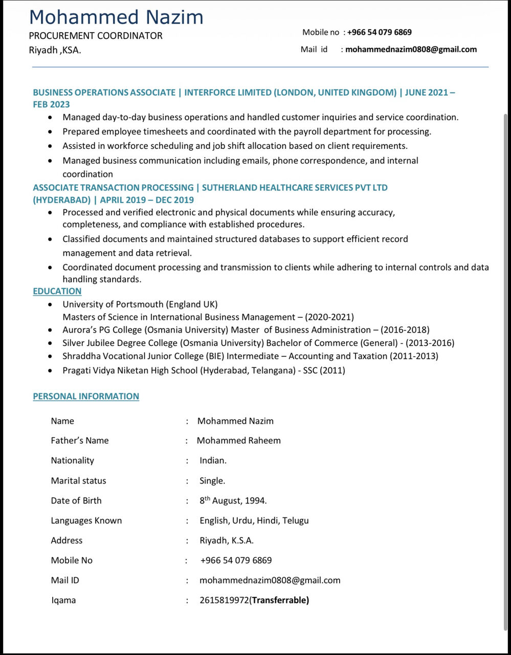 Dammam, Job Seekers, Warehouse Coordinator