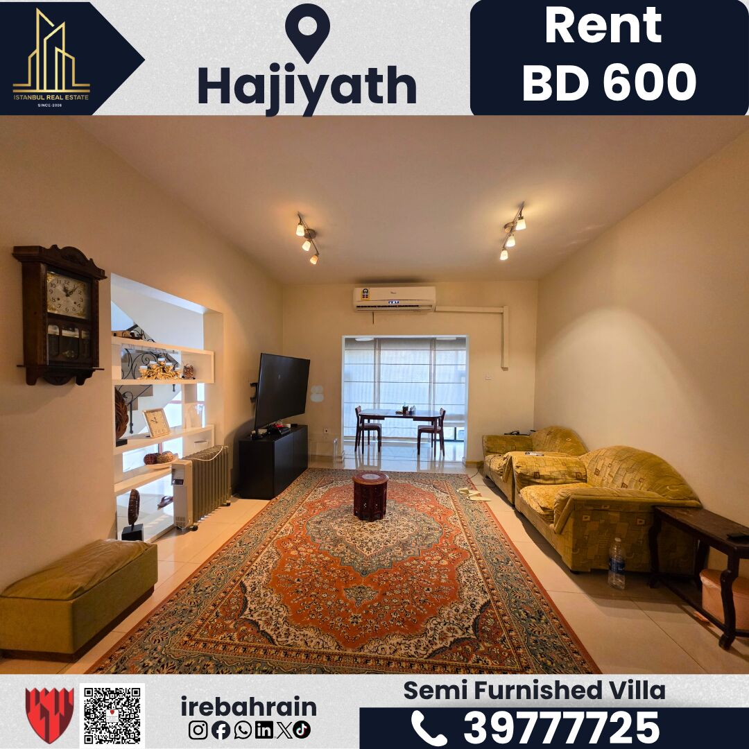 Riffa, Apartments, Flats, Houses & Villas, BHD 600/month,  6 BR,  Semi-Furnished Villa For Rent &ndash; Al Hajiyat | BD 600/-