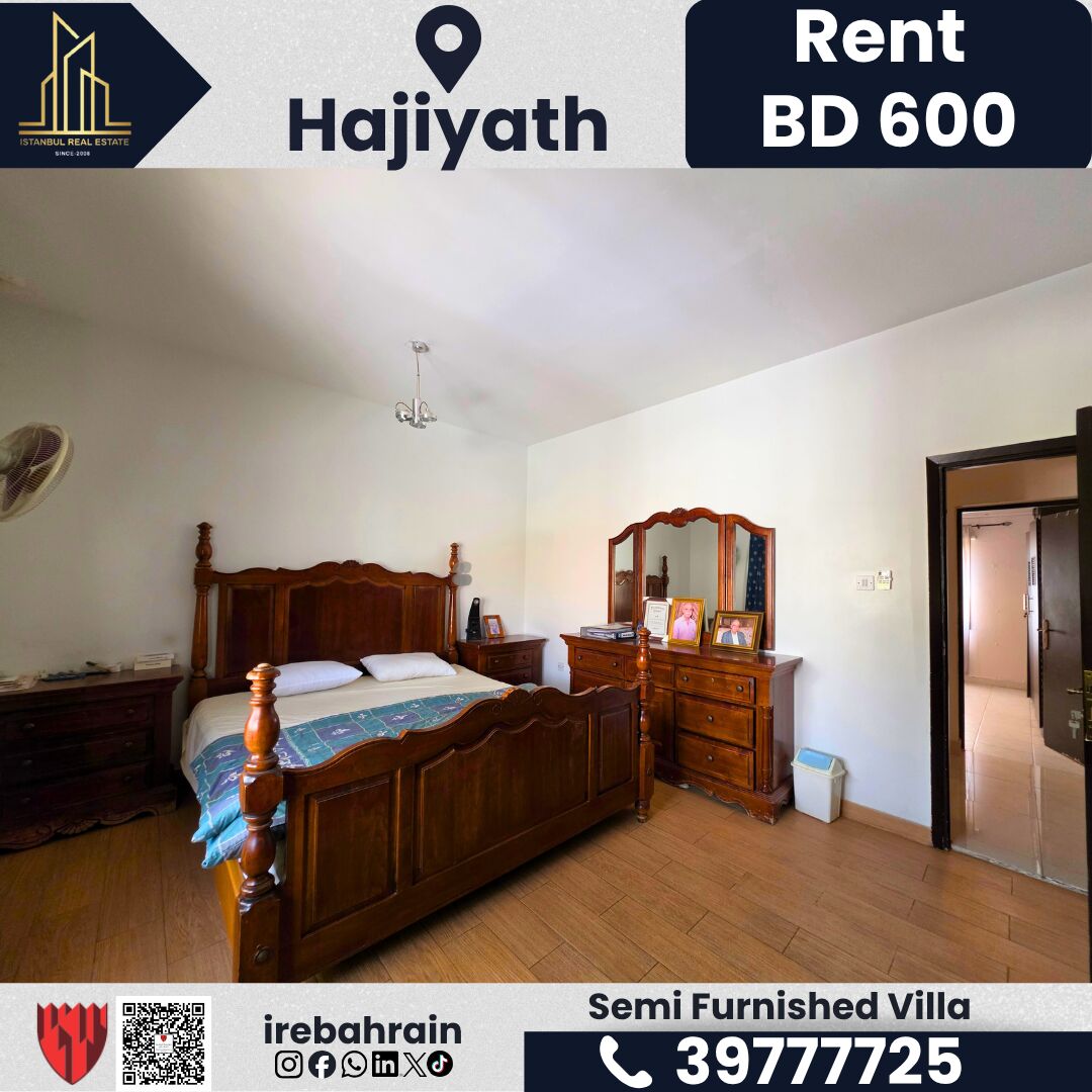 Riffa, Apartments, Flats, Houses & Villas, BHD 600/month,  6 BR,  Semi-Furnished Villa For Rent &ndash; Al Hajiyat | BD 600/-
