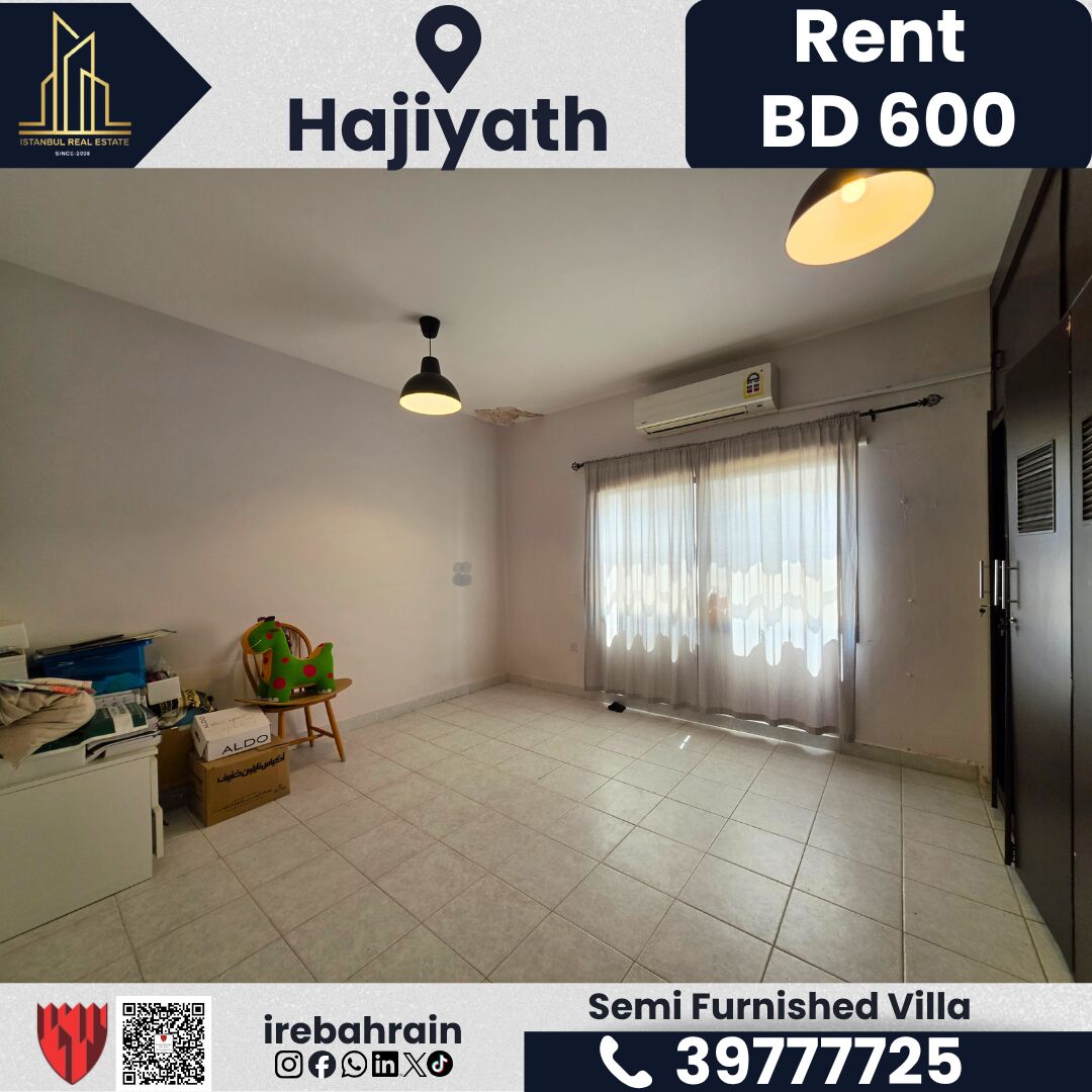 Riffa, Apartments, Flats, Houses & Villas, BHD 600/month,  6 BR,  Semi-Furnished Villa For Rent &ndash; Al Hajiyat | BD 600/-