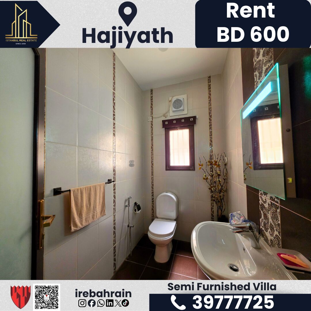 Riffa, Apartments, Flats, Houses & Villas, BHD 600/month,  6 BR,  Semi-Furnished Villa For Rent &ndash; Al Hajiyat | BD 600/-