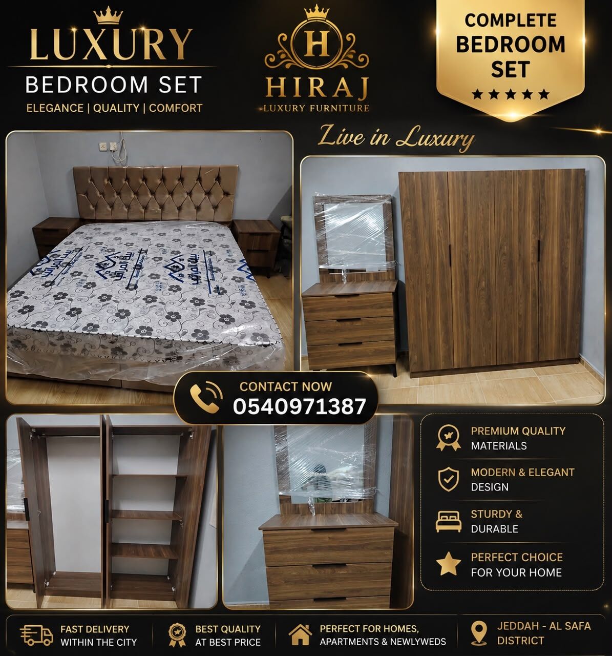 Jeddah, Furniture, SAR 1,  Premium Quality Bedroom Set Available