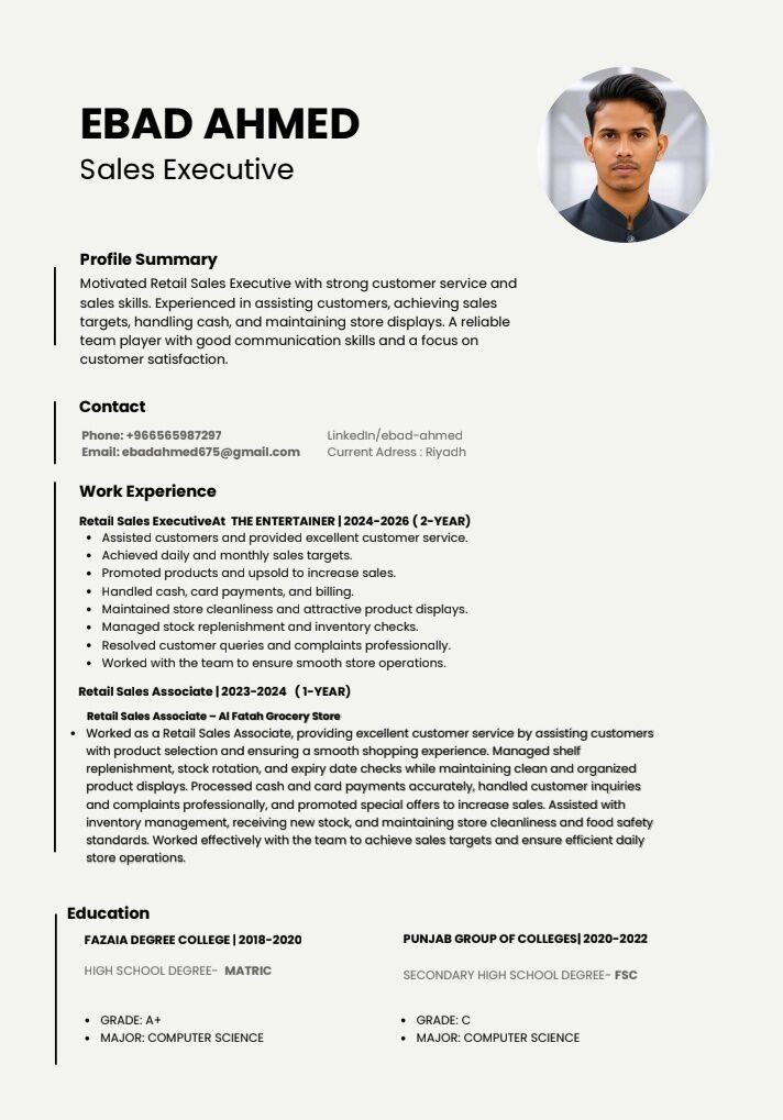 Riyadh, Job Seekers, Sales Executive