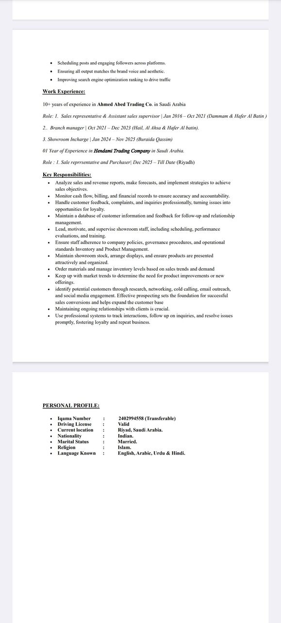 Dammam, Job Seekers, I
