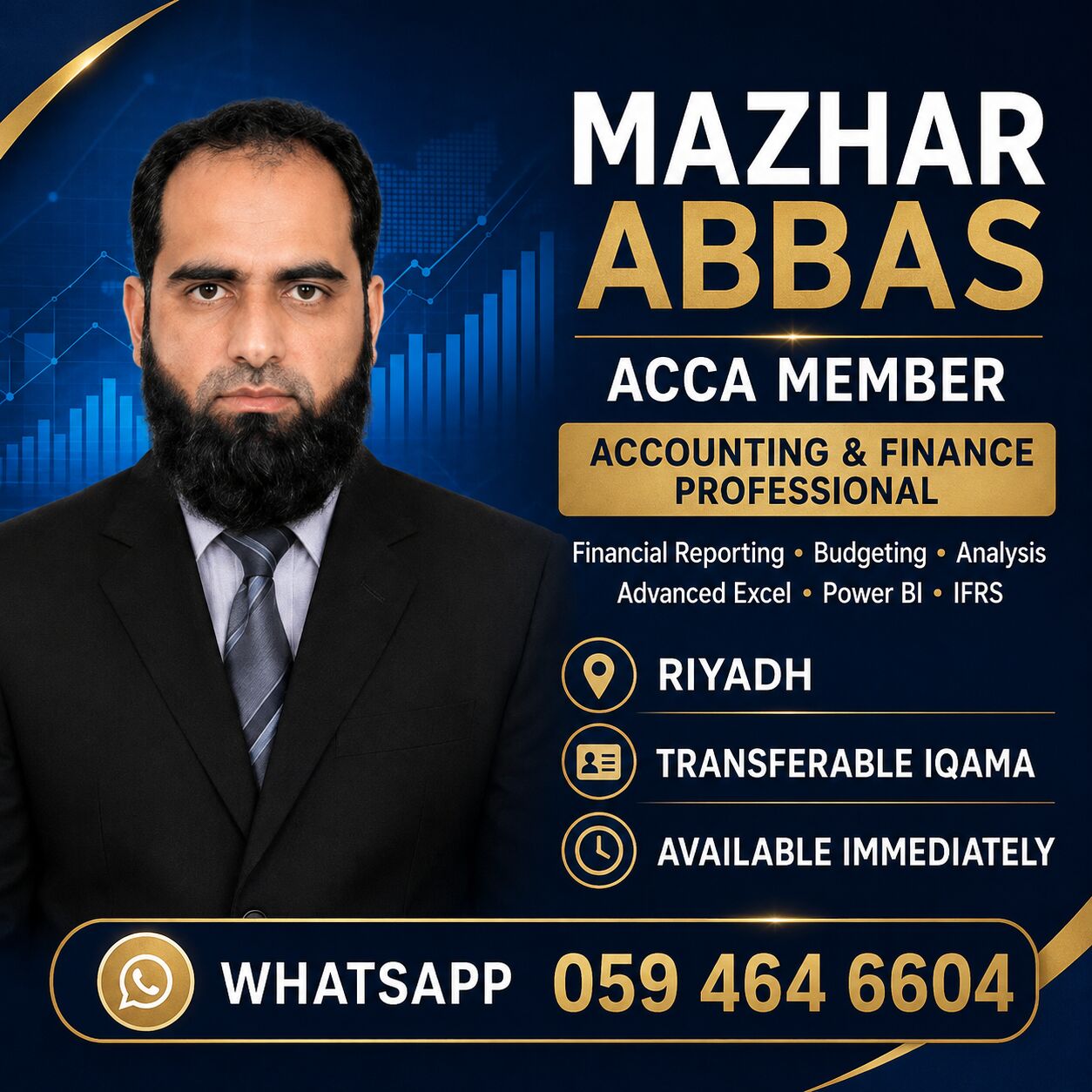 Riyadh, Job Seekers, ACCA Financial Reporting & Budgeting Professional Available | Riyadh