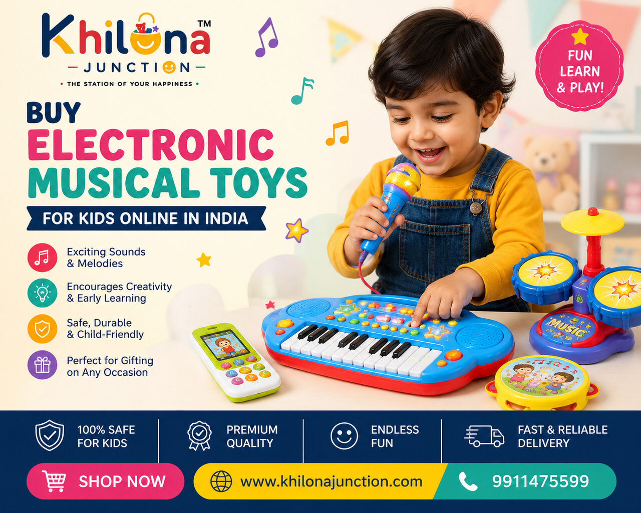 New Delhi, Toys & Games, INR 599,  Buy Electronic Musical Toys For Kids Online In India