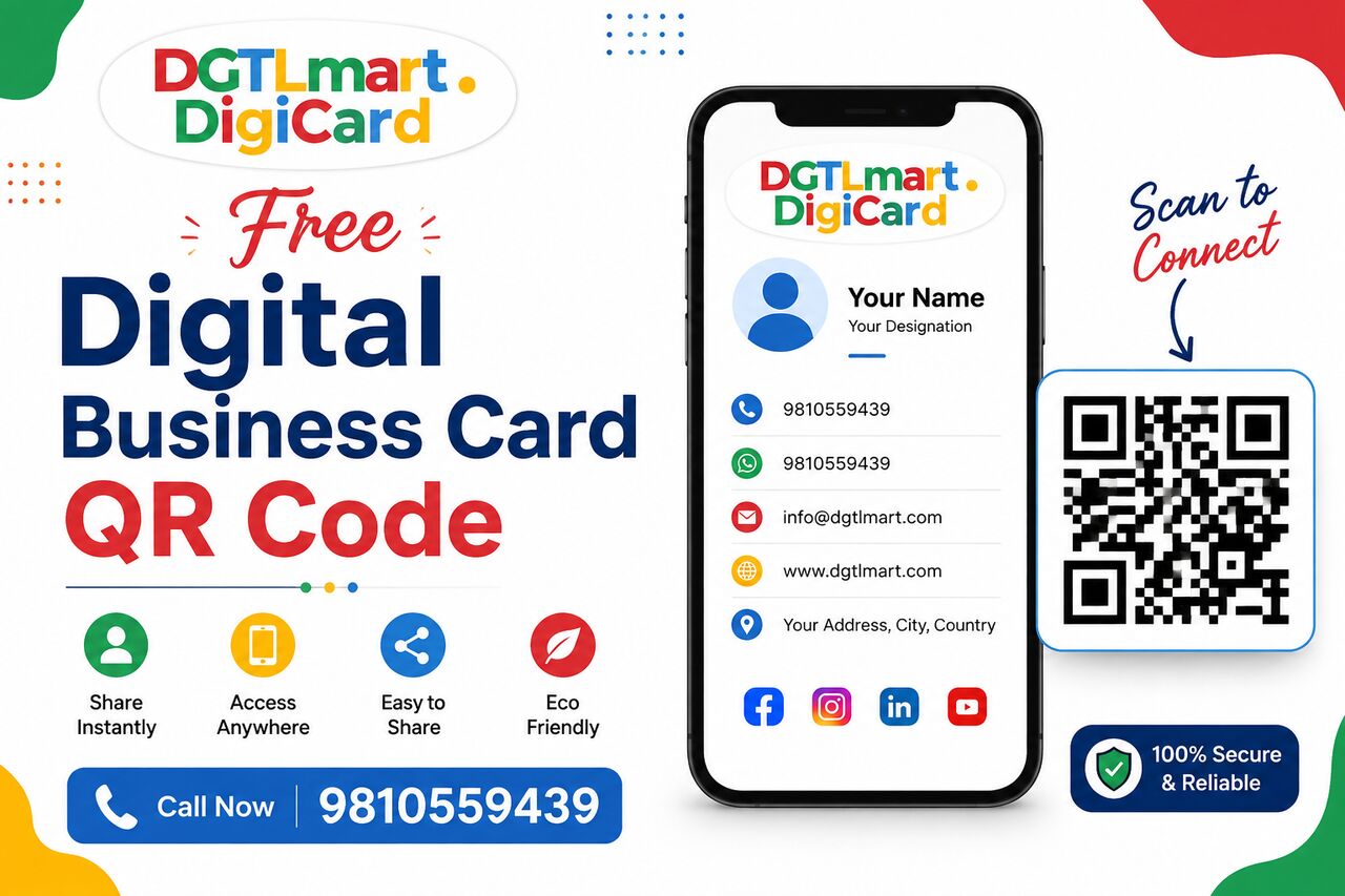 Faridabad, Marketing, Free Digital Business Card QR Code | DGTLmart Digcard